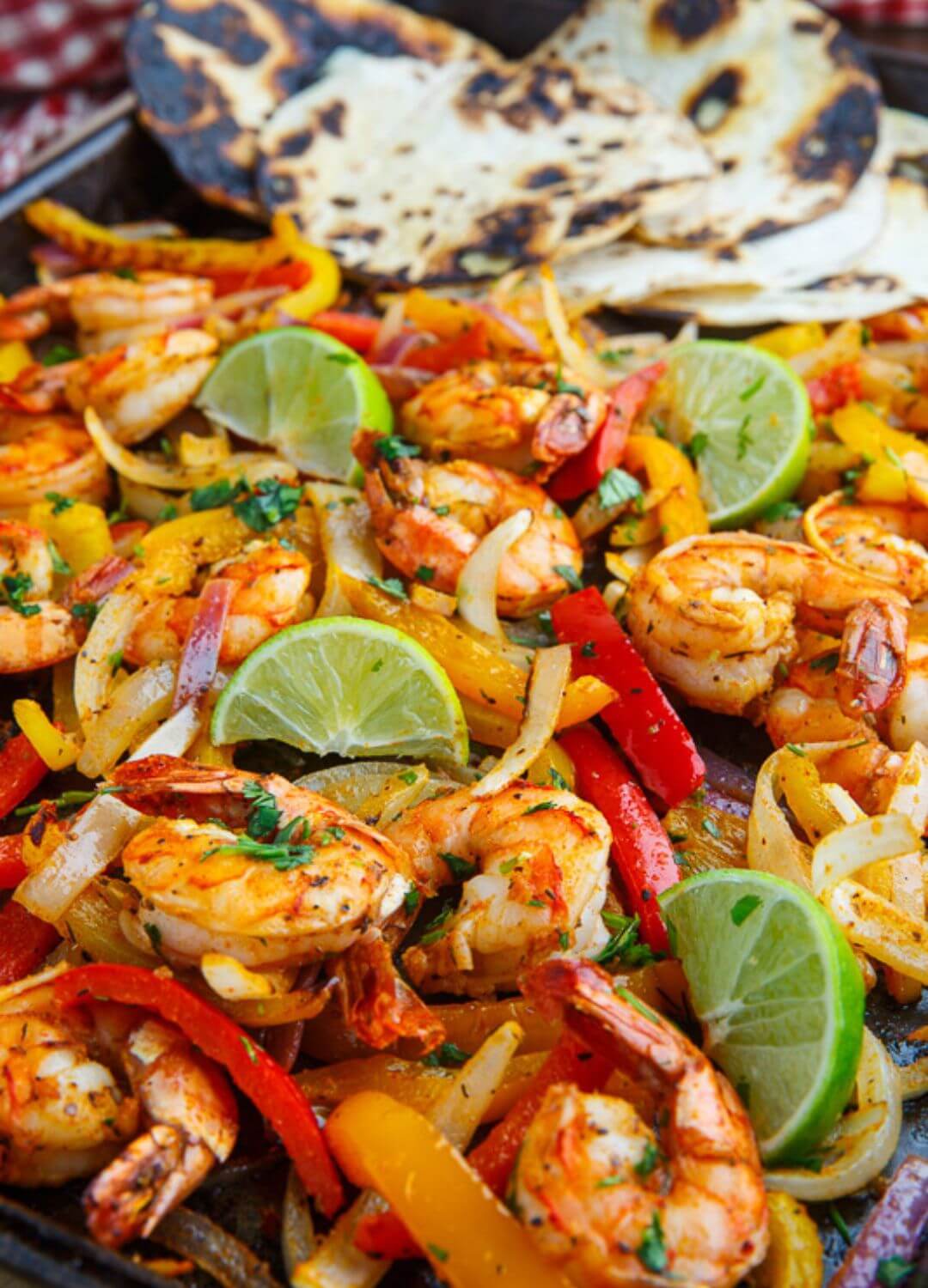sheet pan shrimp fajitas