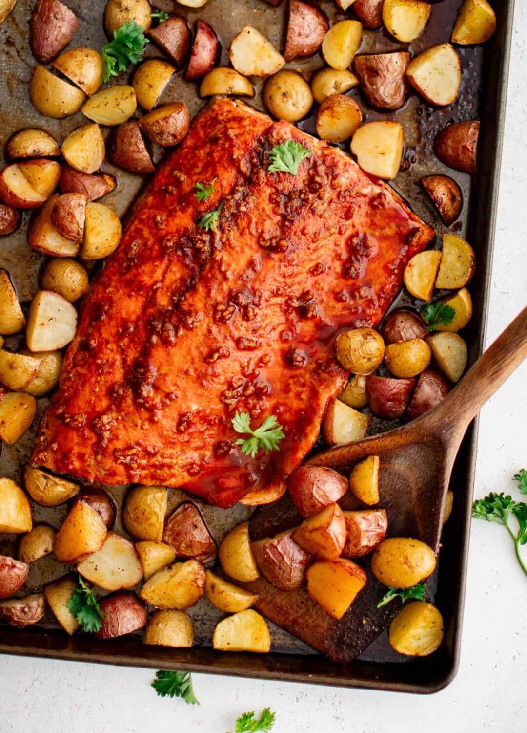 maple salmon sheet pan