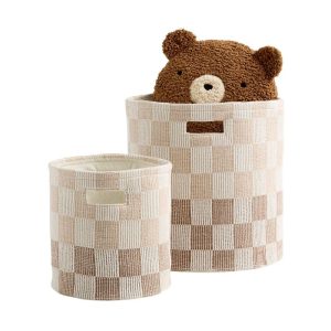 Crate & Kids Checkered Cloth Storage Bins