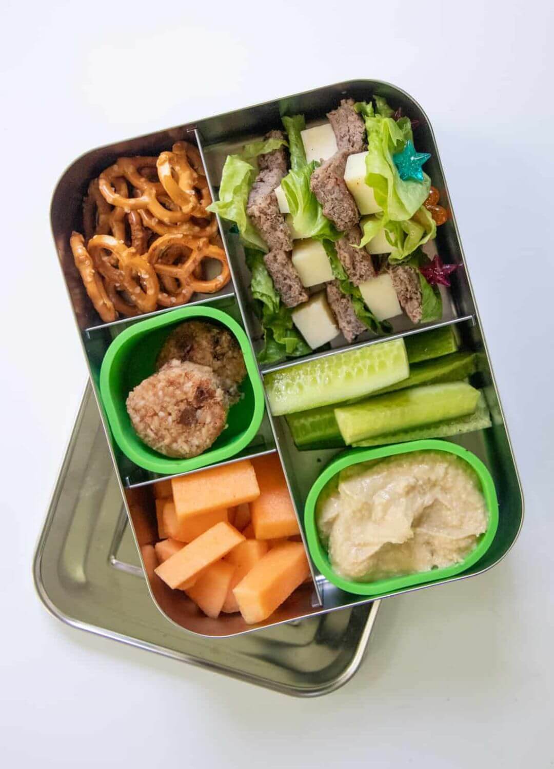 burger skewer bento box