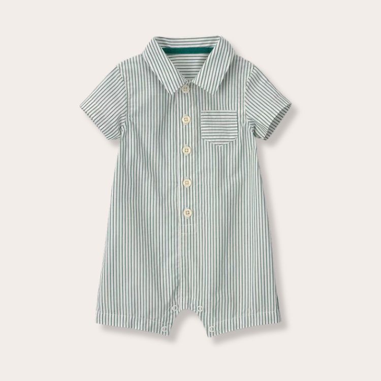 Stripe Short Sleeve Romper