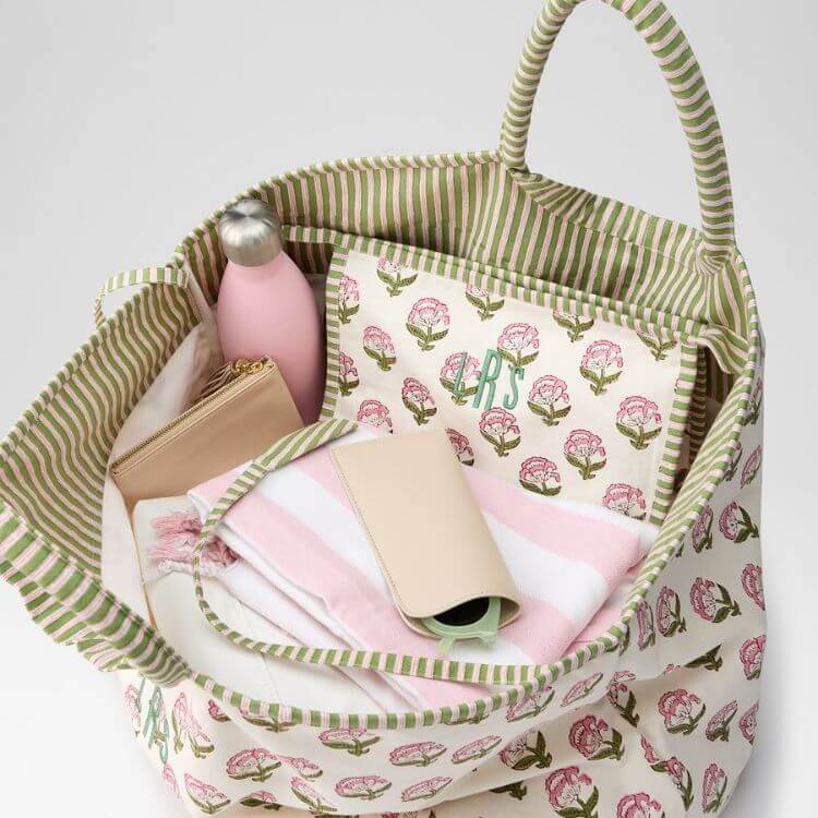 Block Print Oversized Canvas Tote