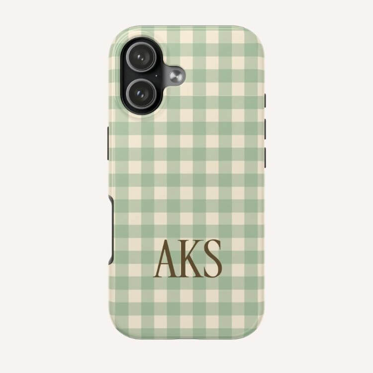 Customizable Green Gingham Phone Case