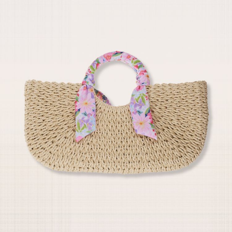 Wicker & Floral Tote