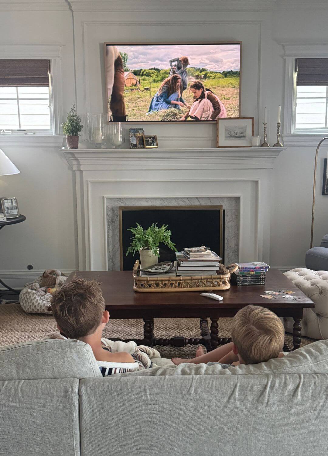 kids watching little house on the prairie