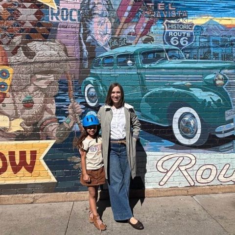 mom and daughter on route 66