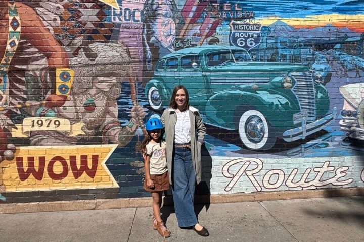 mom and daughter on route 66
