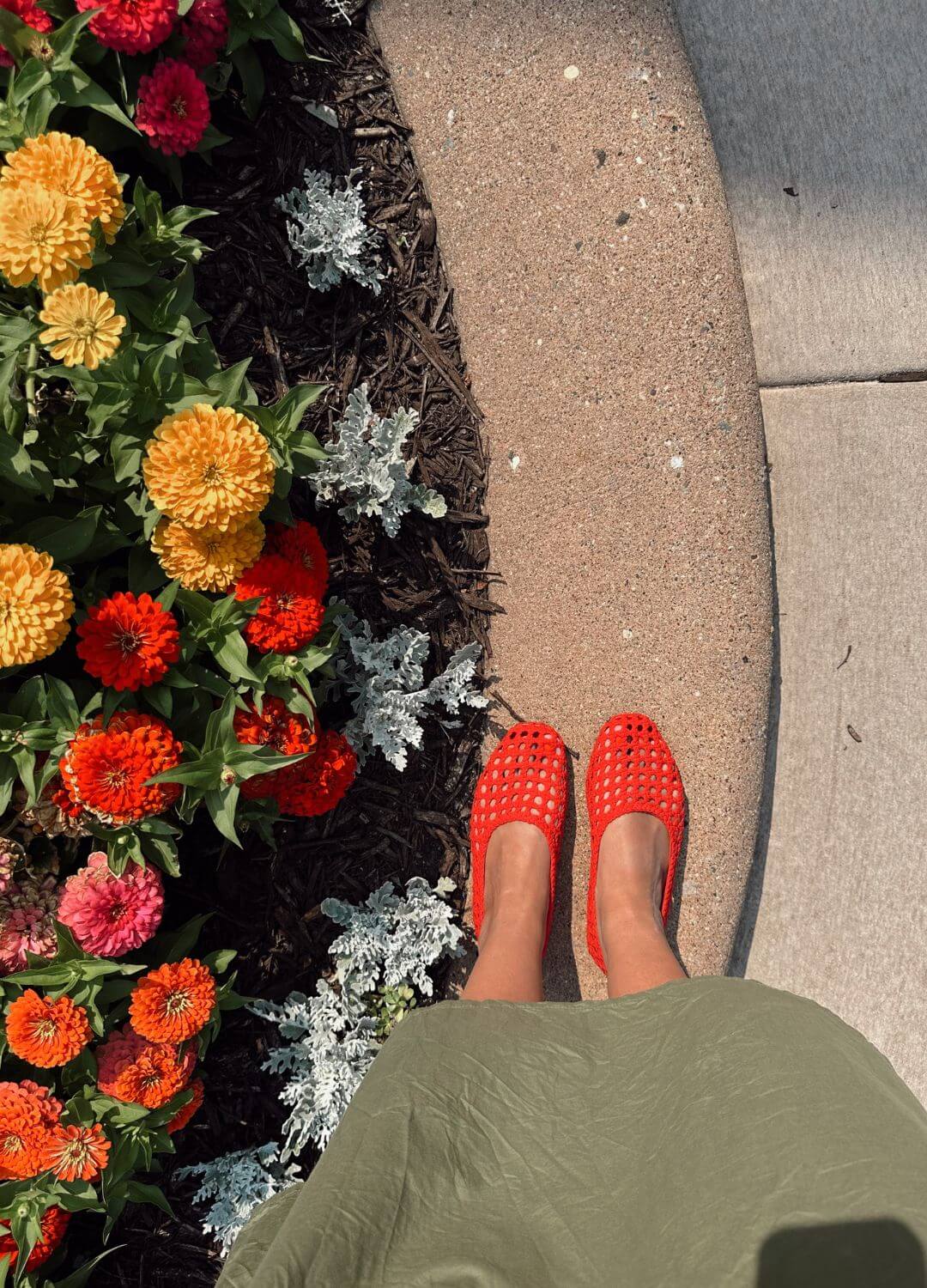mesh ballerina flats