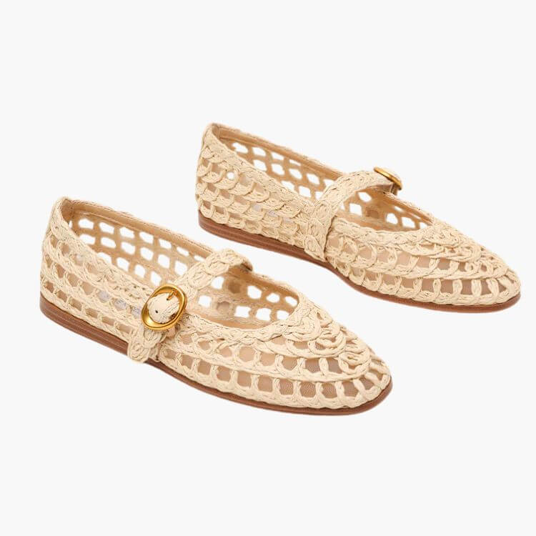 Melody Natural Raffia Flats