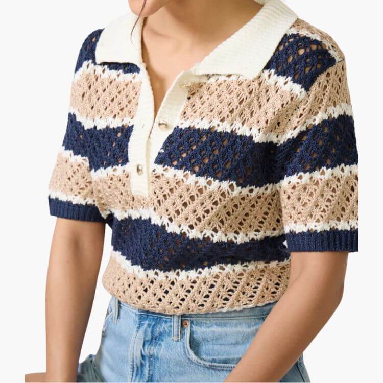 Stripe Polo Sweater