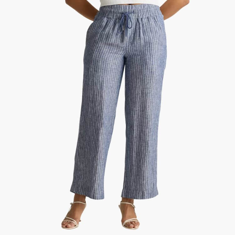 European Linen Wide-Leg Pants