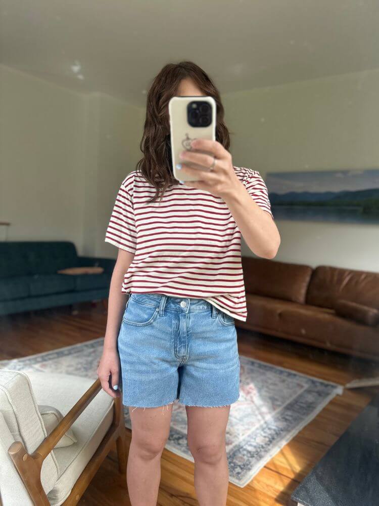 Quince denim shorts for women