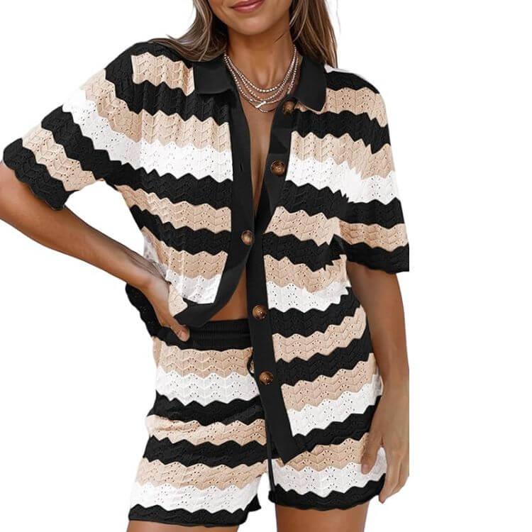 Striped knit set 