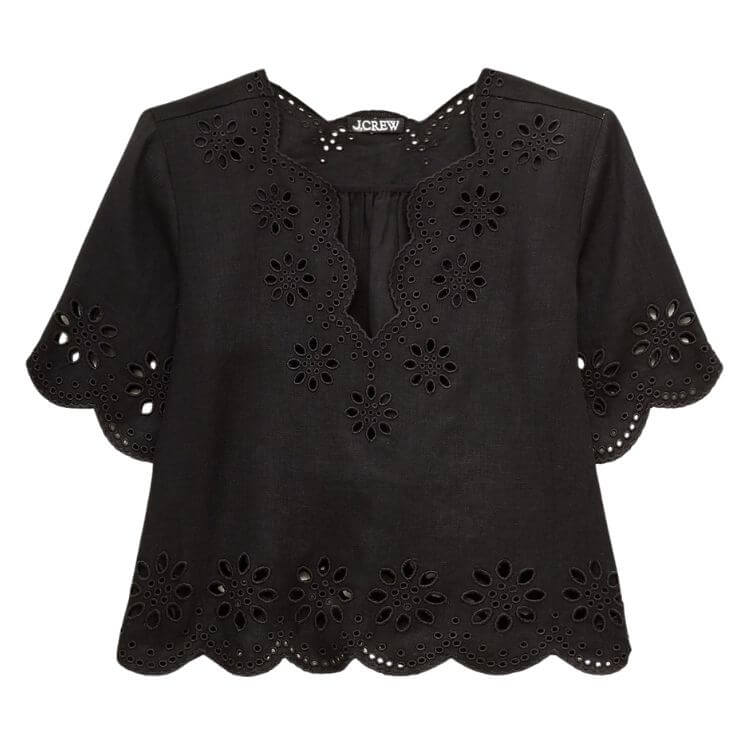 eyelet linen top