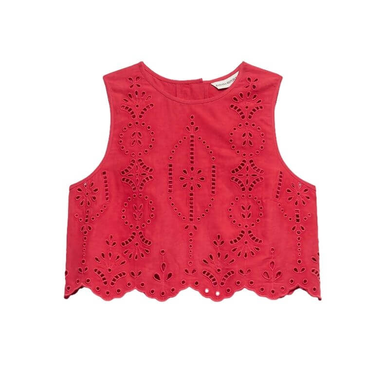 linen eyelet top