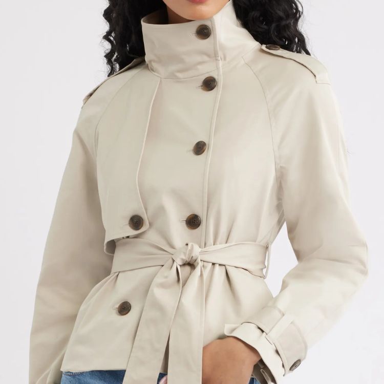 Double Breasted Crop Trench Coat