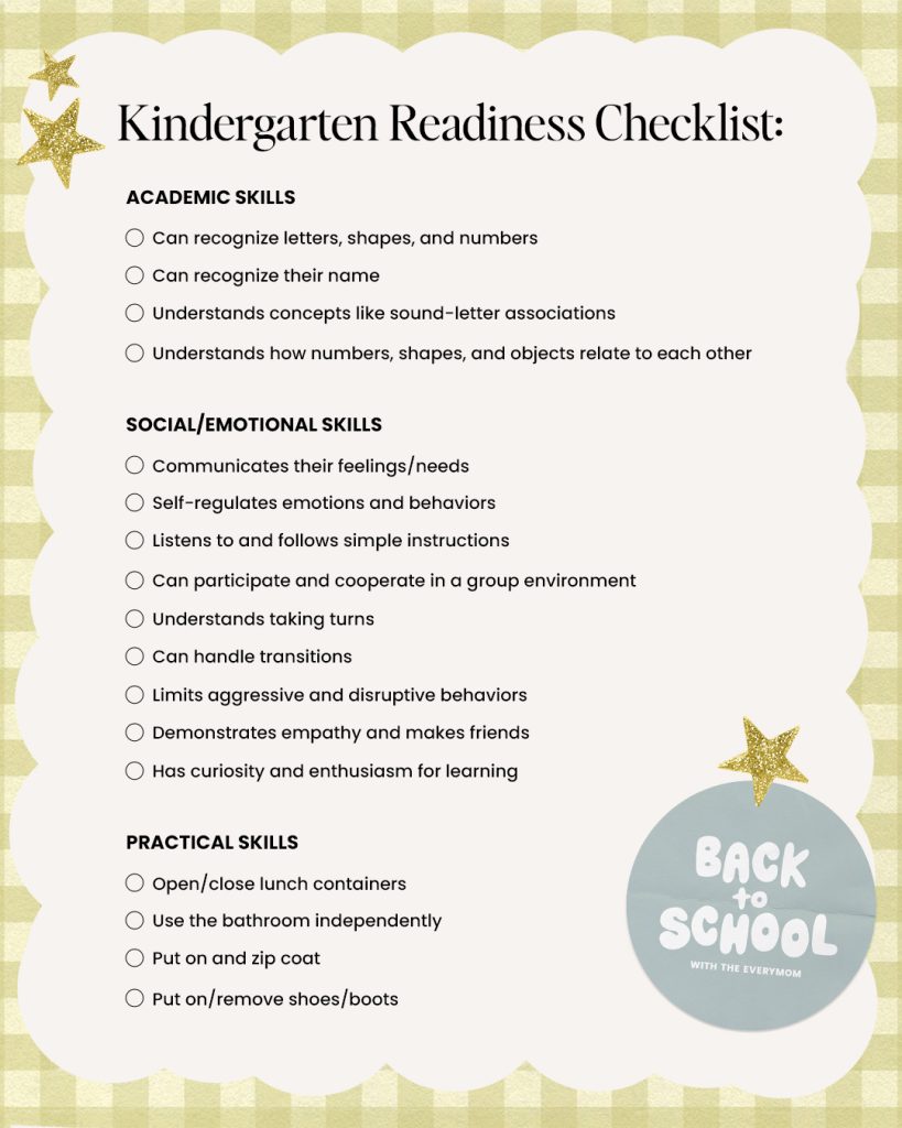 kindergarten readiness checklist
