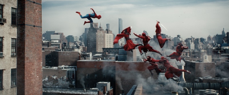 the Hand ninjas fighting spider-man