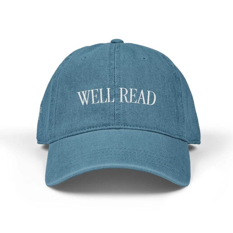 'Well Read' Denim Baseball Cap