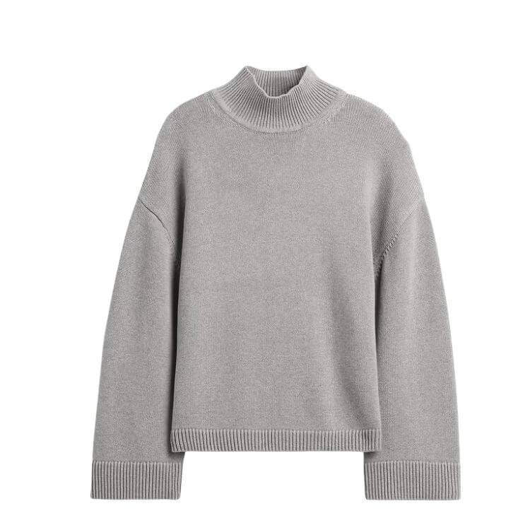 100% cotton mockneck sweater for women