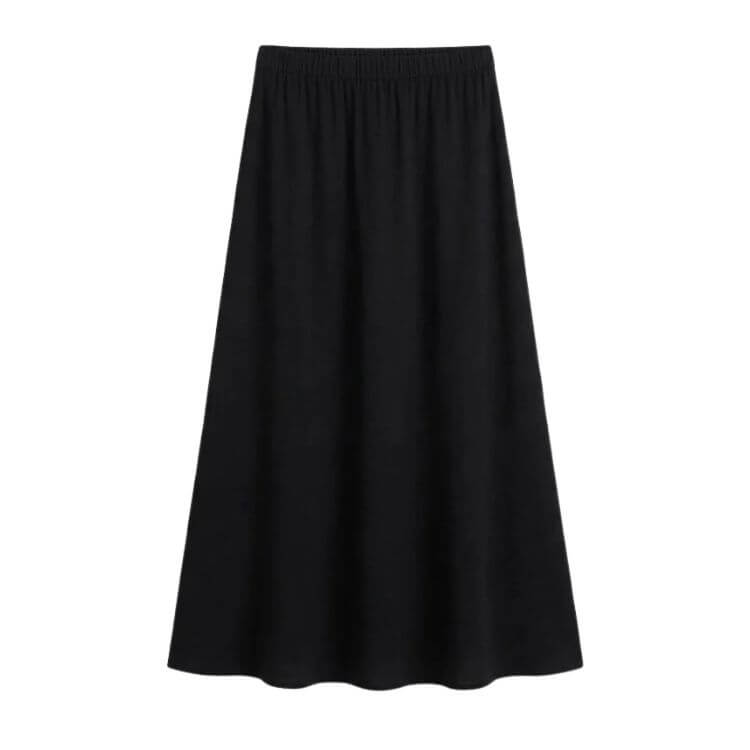 black midi skirt fall capsule wardrobe