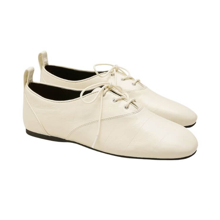 erona lace-up flats in eel-embossed leather