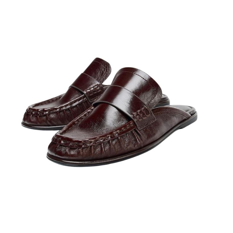 Leather Slingback Loafers
