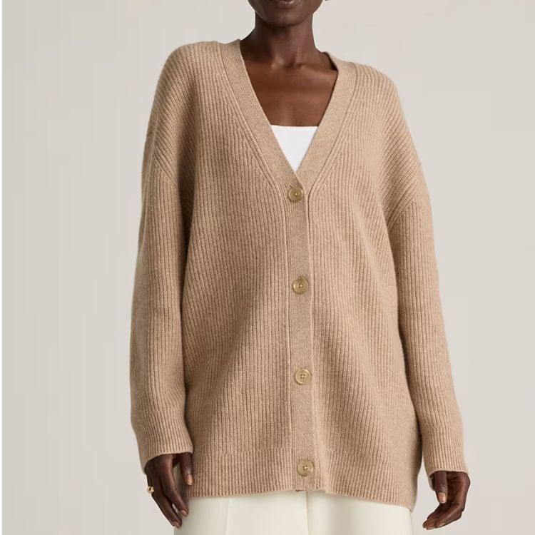 Mongolian Cashmere Oversized Boyfriend Cardigan
