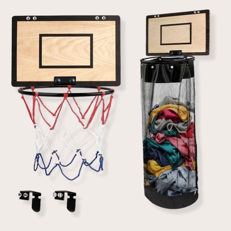 Over-the-Door Basketball Laundry Hamper