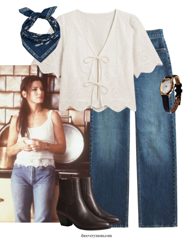 sally owens white top and jeans outfit