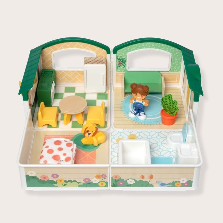 Wooden Playhouse & Figurines
