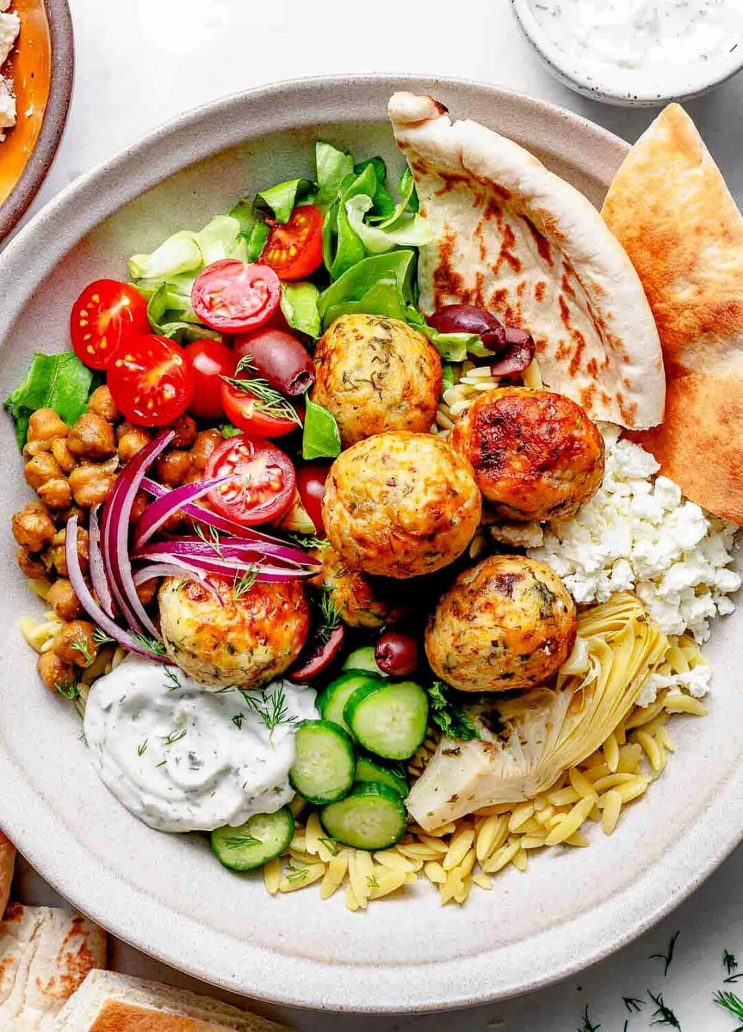 mediterranean meatball bowl dinner recipes