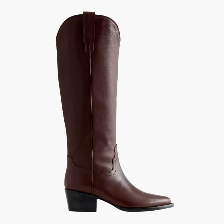 Italian Leather Tall Western Boots