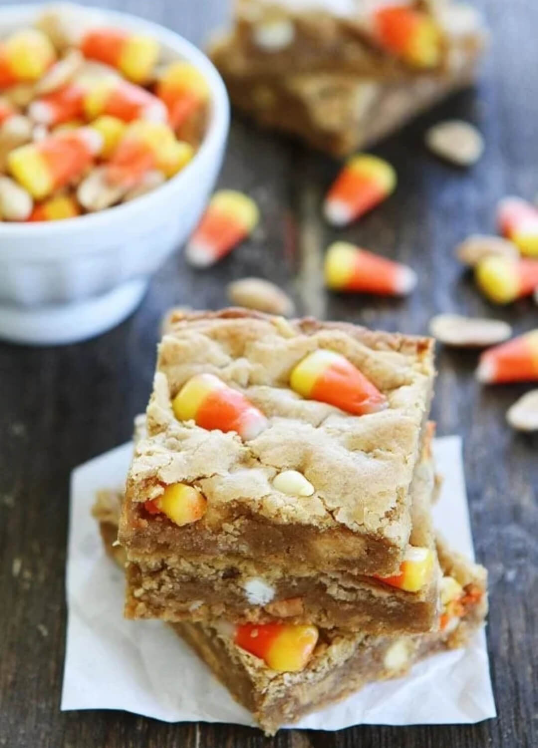 candy corn blondies leftover halloween candy recipes