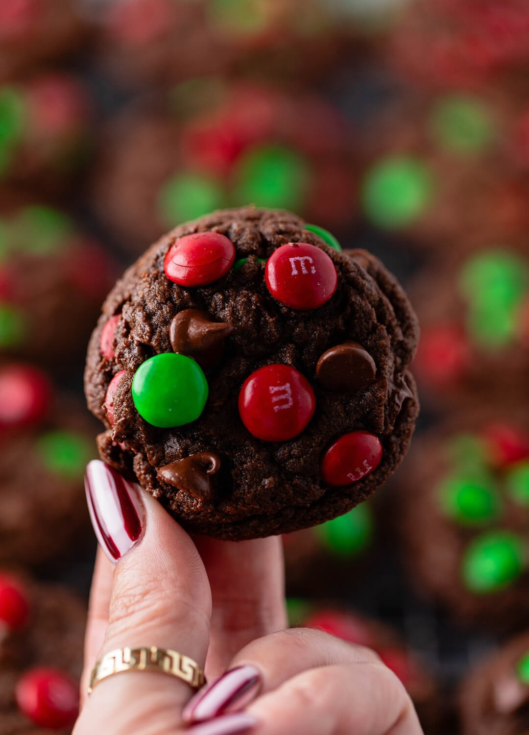 double chocolate m&m cookies leftover halloween candy recipes