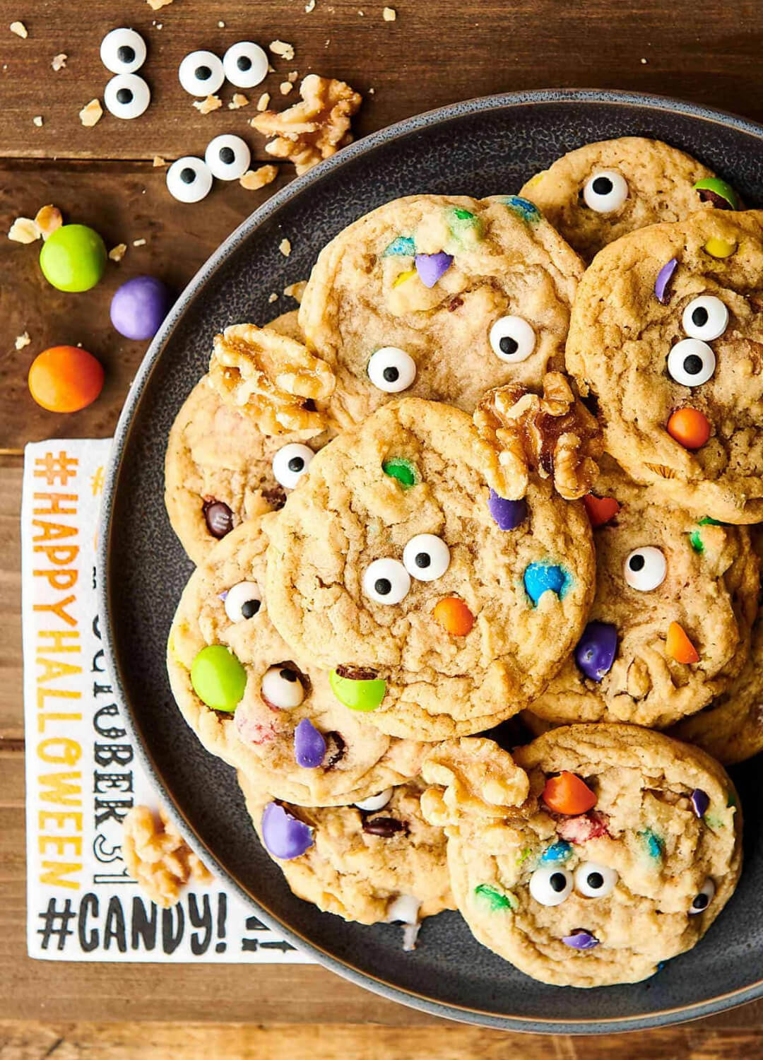 halloween monster cookies leftover halloween candy recipes
