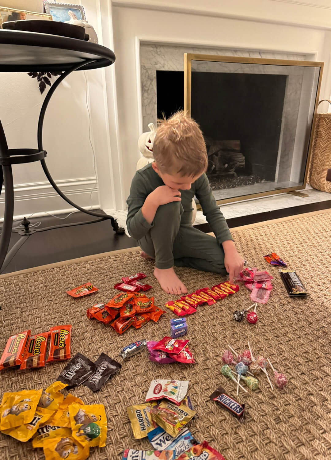 kid sorting halloween candy leftover halloween candy recipes