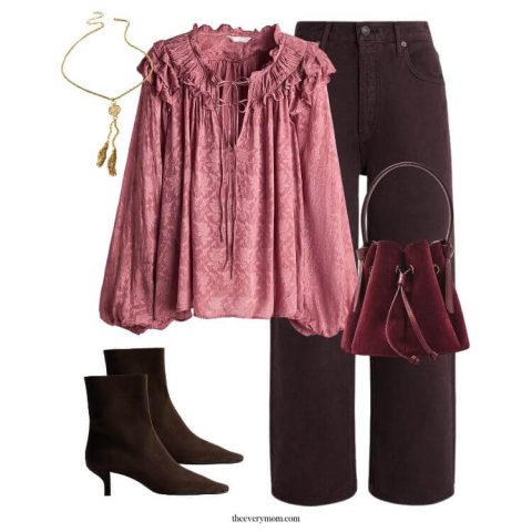 Flowy and feminine top and jeans outfit